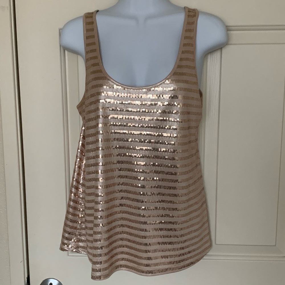 Forever New Golden Sequin Tank Top